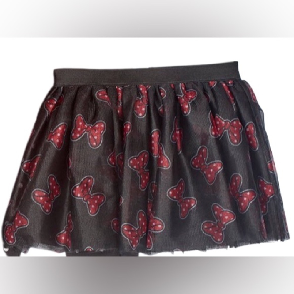 Disney Minnie Mouse Tulle Circular Tutu Skirt With Vibrant Red Minnie Mouse Bows